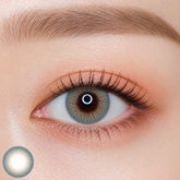 EOS Coco g colored contact lens worn on eye — natural gray tone, FDA 510(k) cleareday