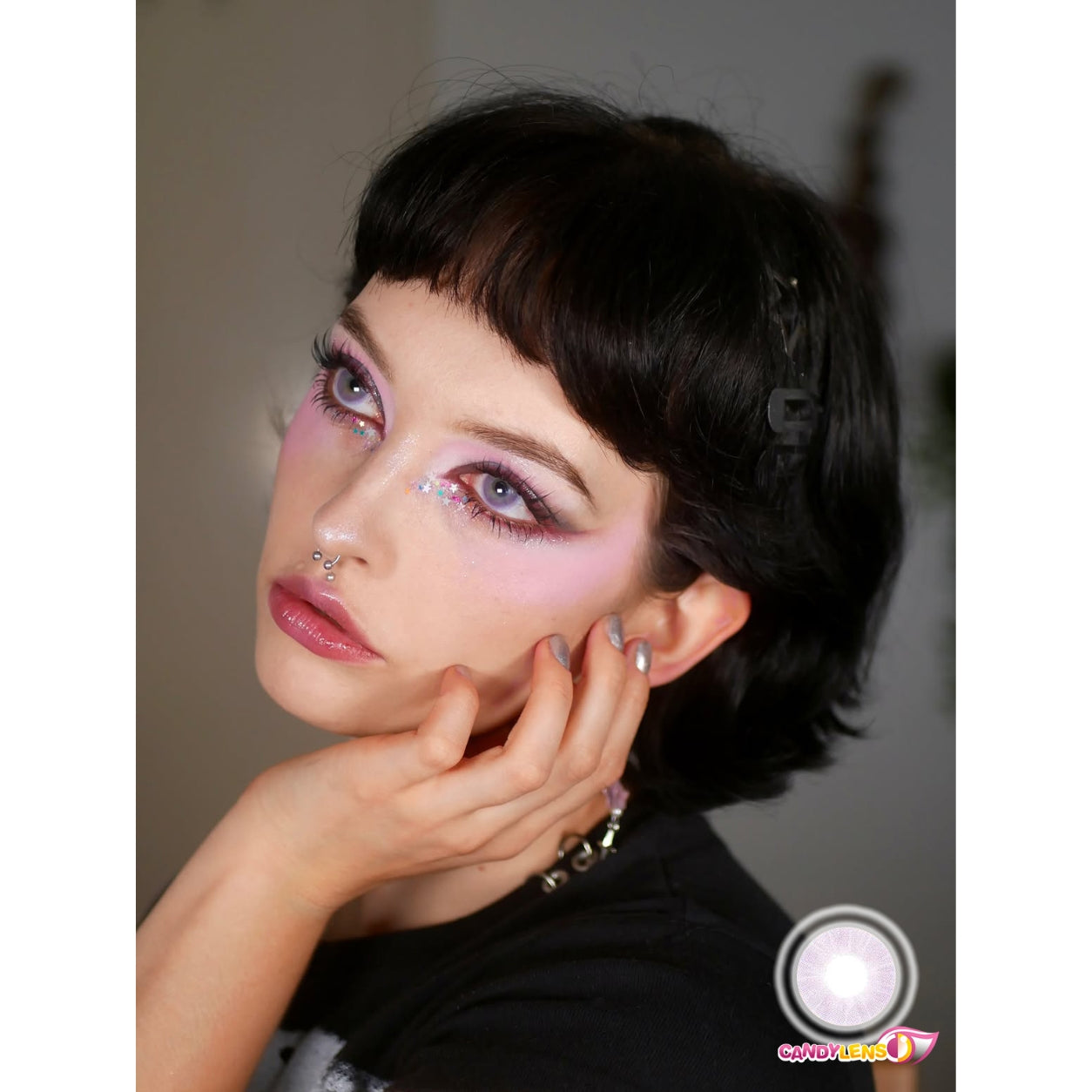 eos vista pink colored contact lens