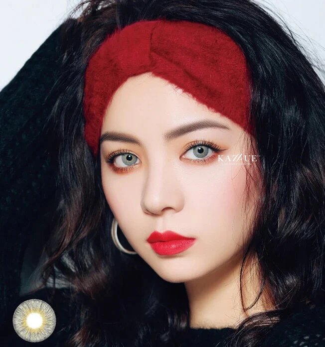 kazzue alluring gray colored contact lens