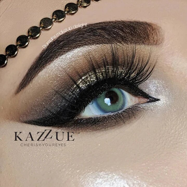 kazzue angel blue colored contact lens close-up