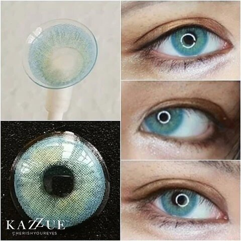 kazzue basic pure blue colored contact lens