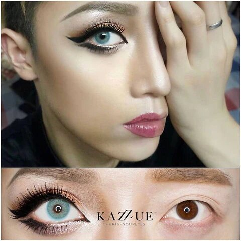 kazzue basic pure blue colored contact lens