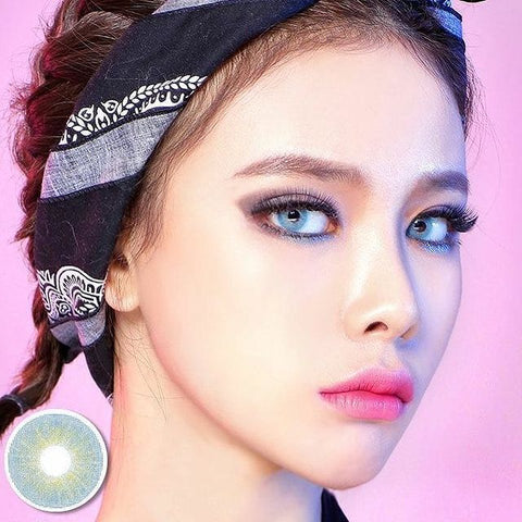 kazzue basic pure blue colored contact lens