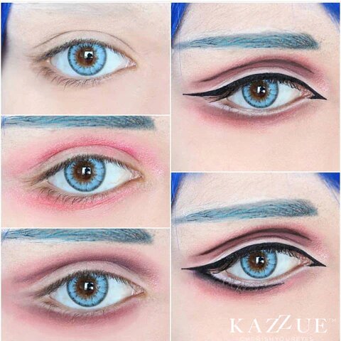 kazzue blissful blue colored contact lens
