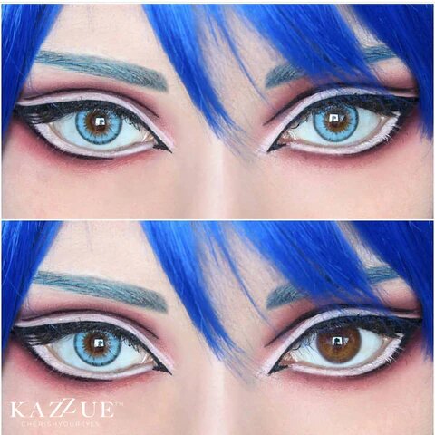 kazzue blissful blue colored contact lens