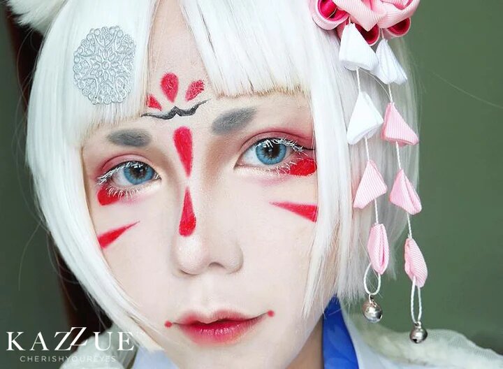 kazzue blissful blue colored contact lens