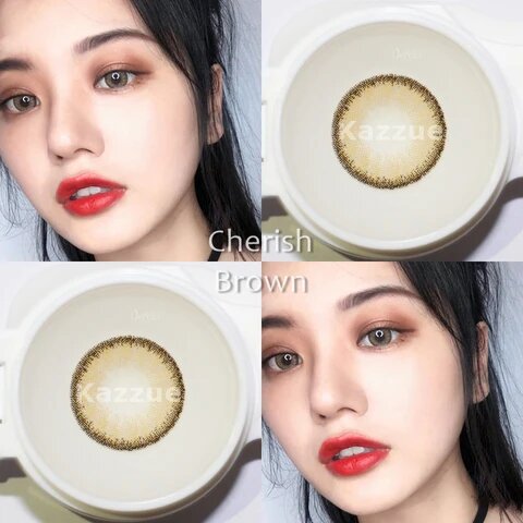 kazzue cherish brown colored contact lens