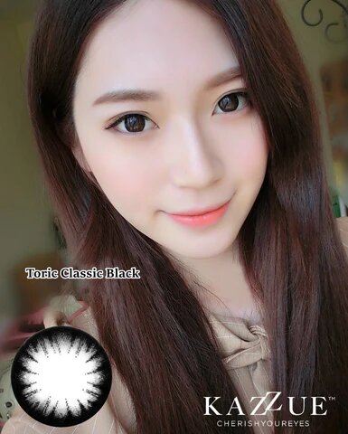 kazzue classic black colored contact lens