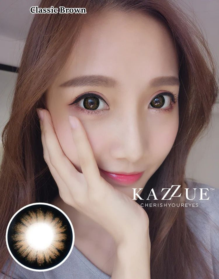 kazzue classic brown colored contact lens