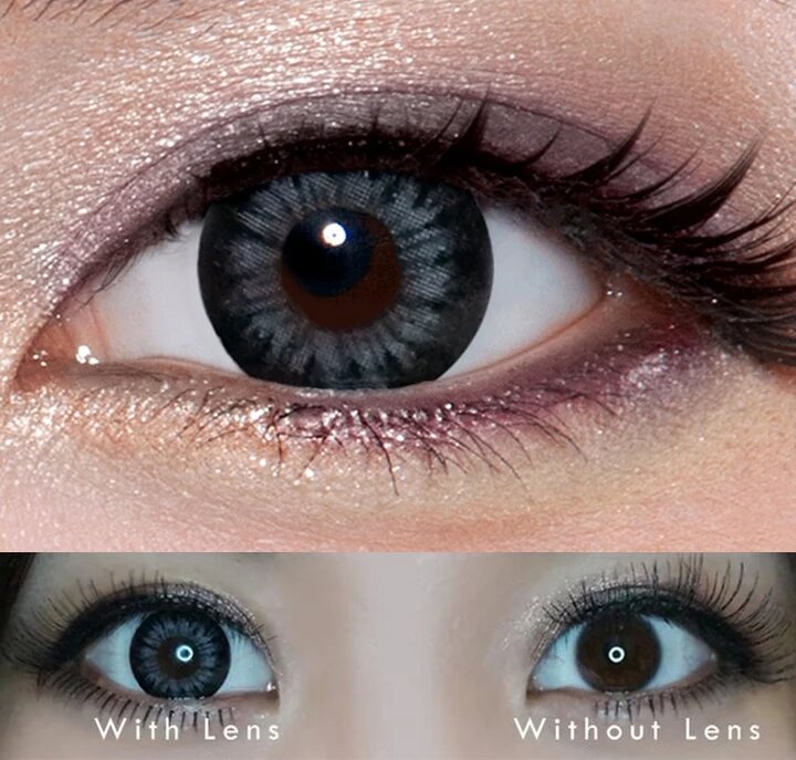 kazzue classic gray colored contact lens close-up