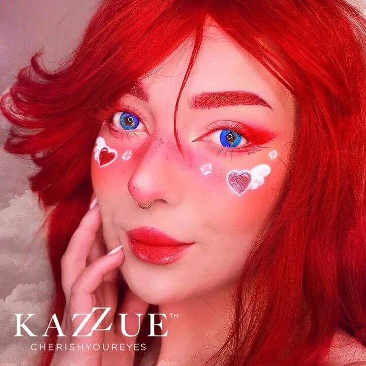 kazzue coscon anime blue colored contact lens