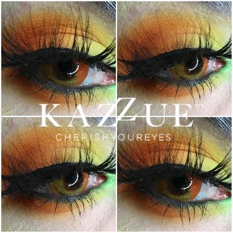 kazzue coscon anime orange colored contact lens