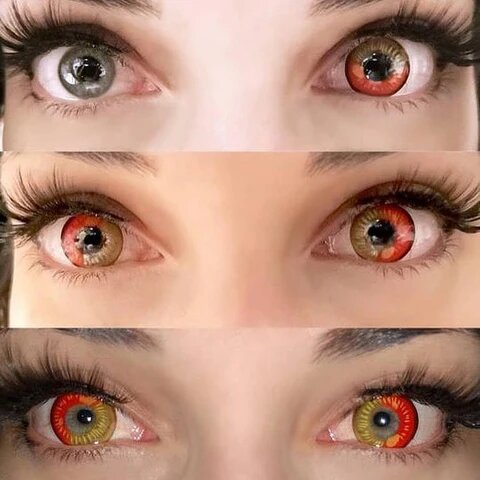 kazzue coscon anime red colored contact lens