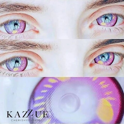 kazzue coscon anime violet colored contact lens