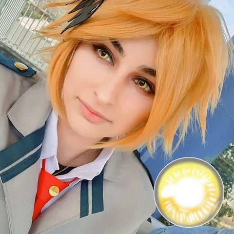 kazzue coscon anime yellow colored contact lens