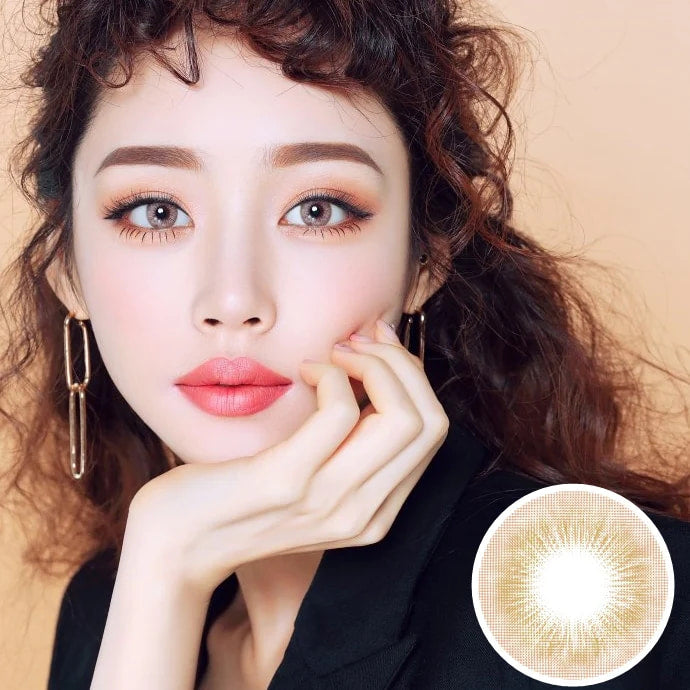 kazzue fairytale pink brown colored contact lens