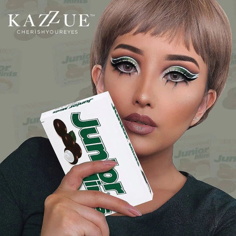 kazzue fairytale pink brown colored contact lens