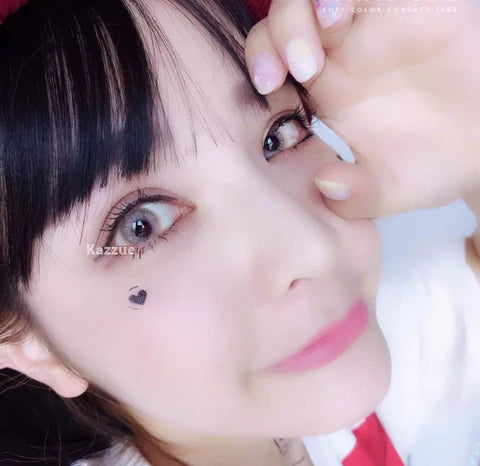 kazzue fairytale pink brown colored contact lens