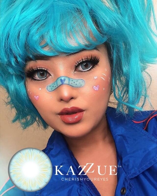 kazzue fantasy blue colored contact lens
