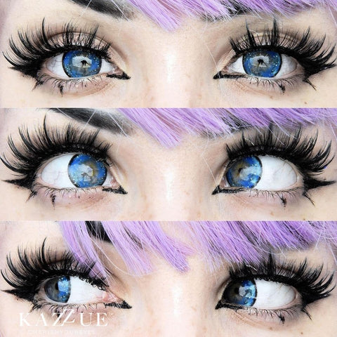 kazzue galaxy blue colored contact lens