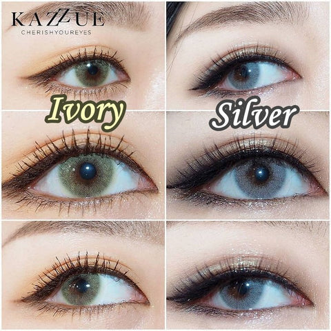 kazzue glam ivory colored contact lens