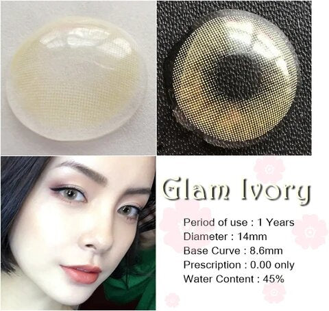 kazzue glam ivory colored contact lens