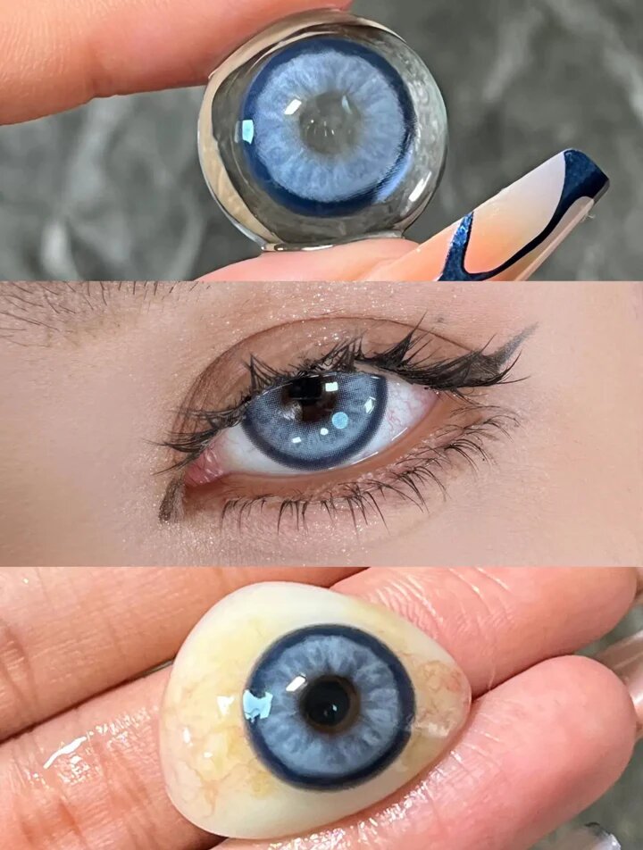 kazzue glitz blue colored contact lens