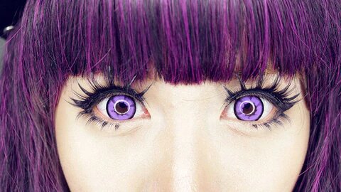 kazzue heavenly gummi violet colored contact lens