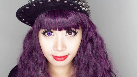 kazzue heavenly gummi violet colored contact lens