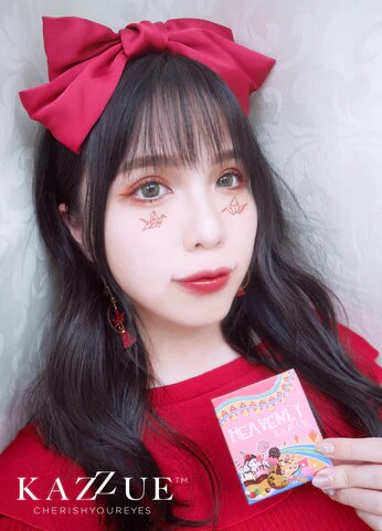 kazzue heavenly lollipop green colored contact lens
