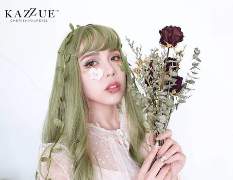 kazzue heavenly lollipop green colored contact lens