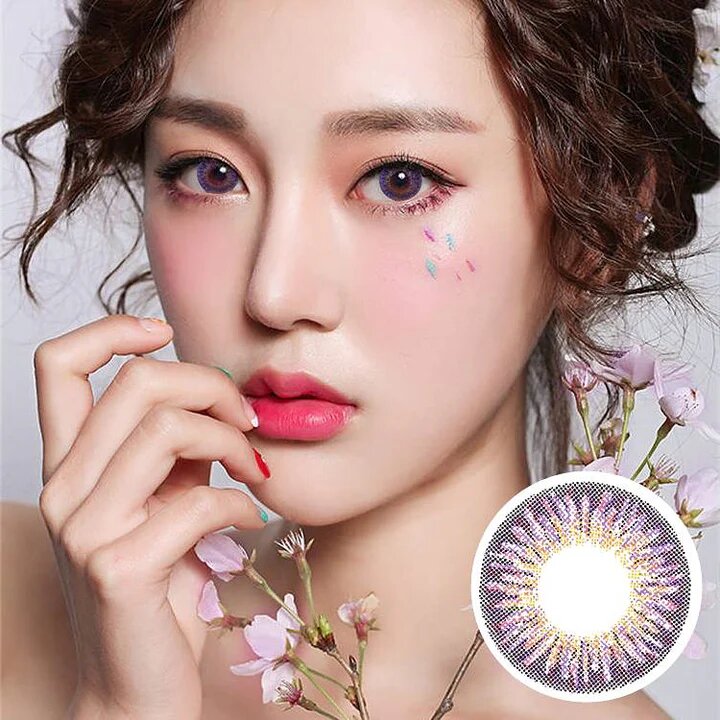 kazzue heavenly macaron violet colored contact lens