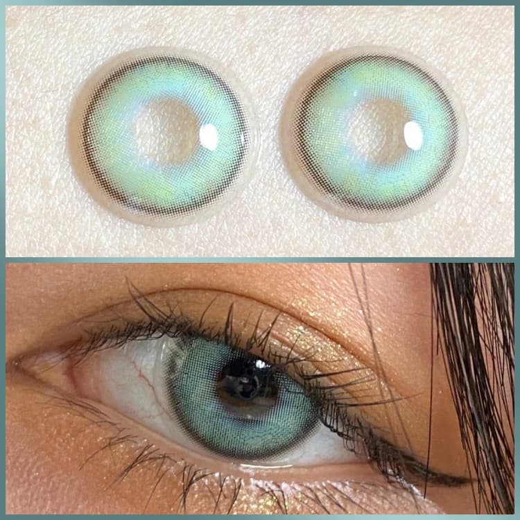 kazzue heavenly mint green colored contact lens