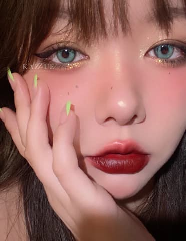 kazzue heavenly mint green colored contact lens