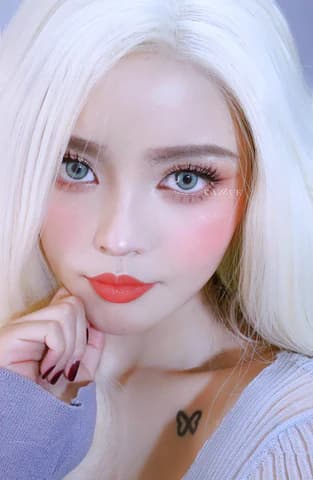 kazzue heavenly mint green colored contact lens