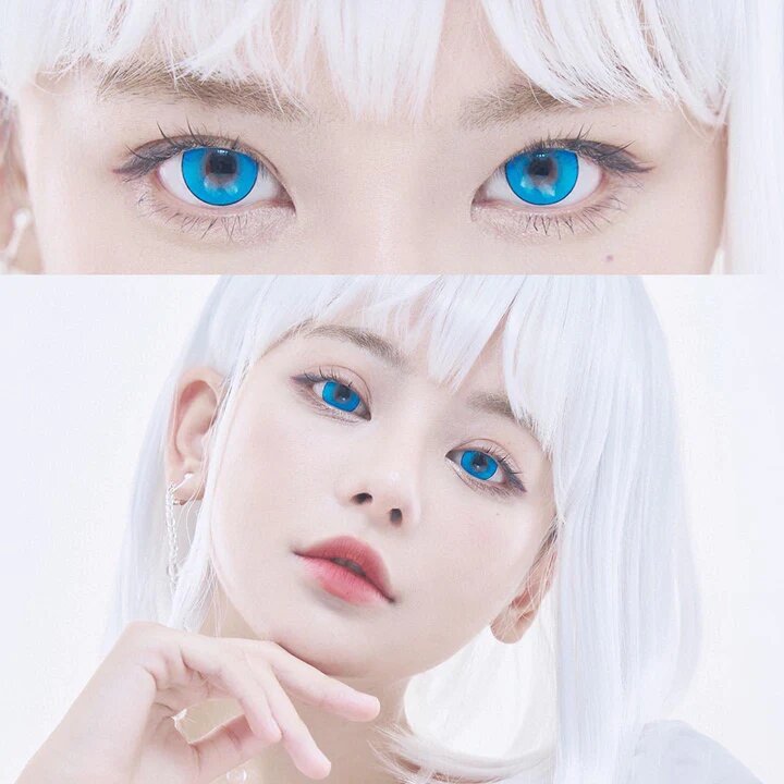 kazzue intense pop blue colored contact lens