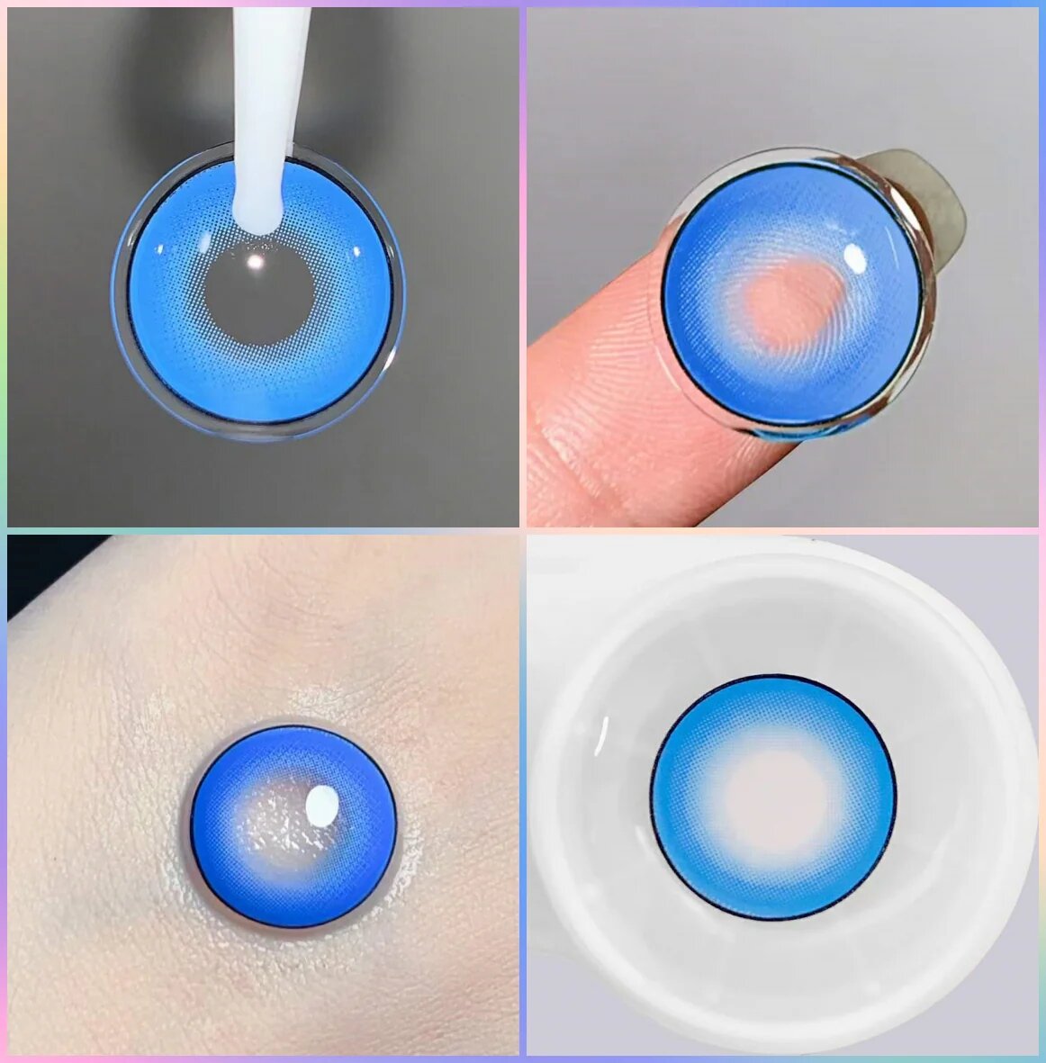 kazzue intense pop blue colored contact lens