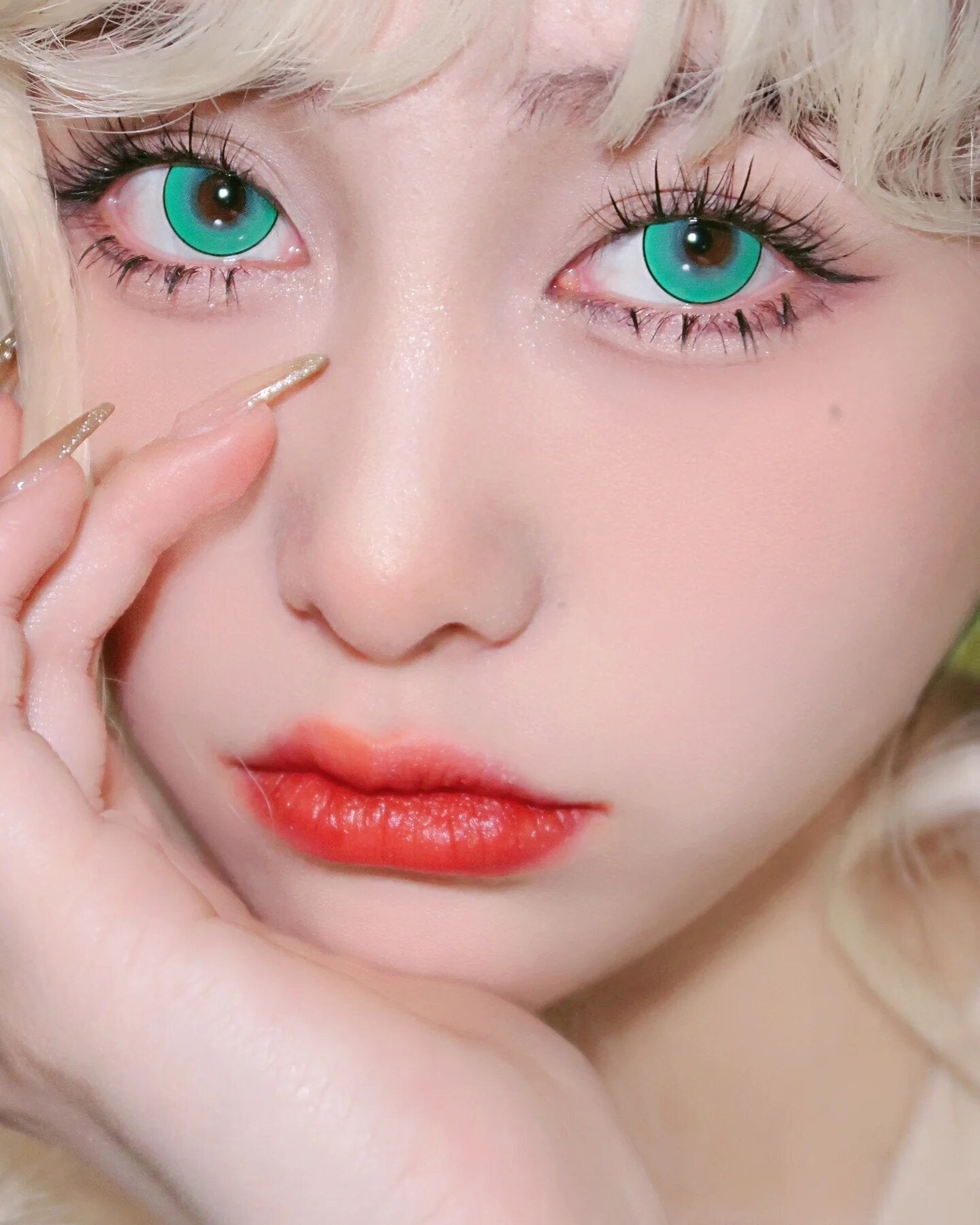 kazzue intense pop green colored contact lens