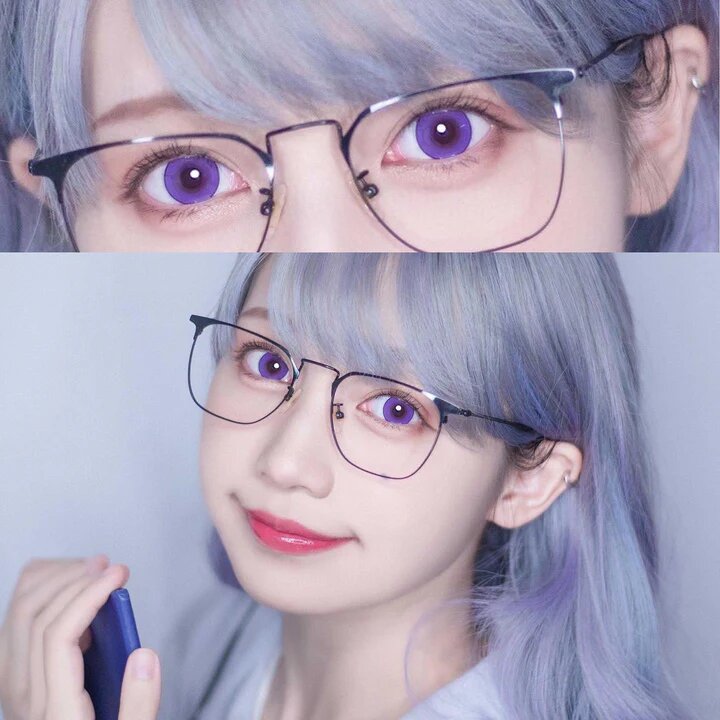 kazzue intense pop purple colored contact lens