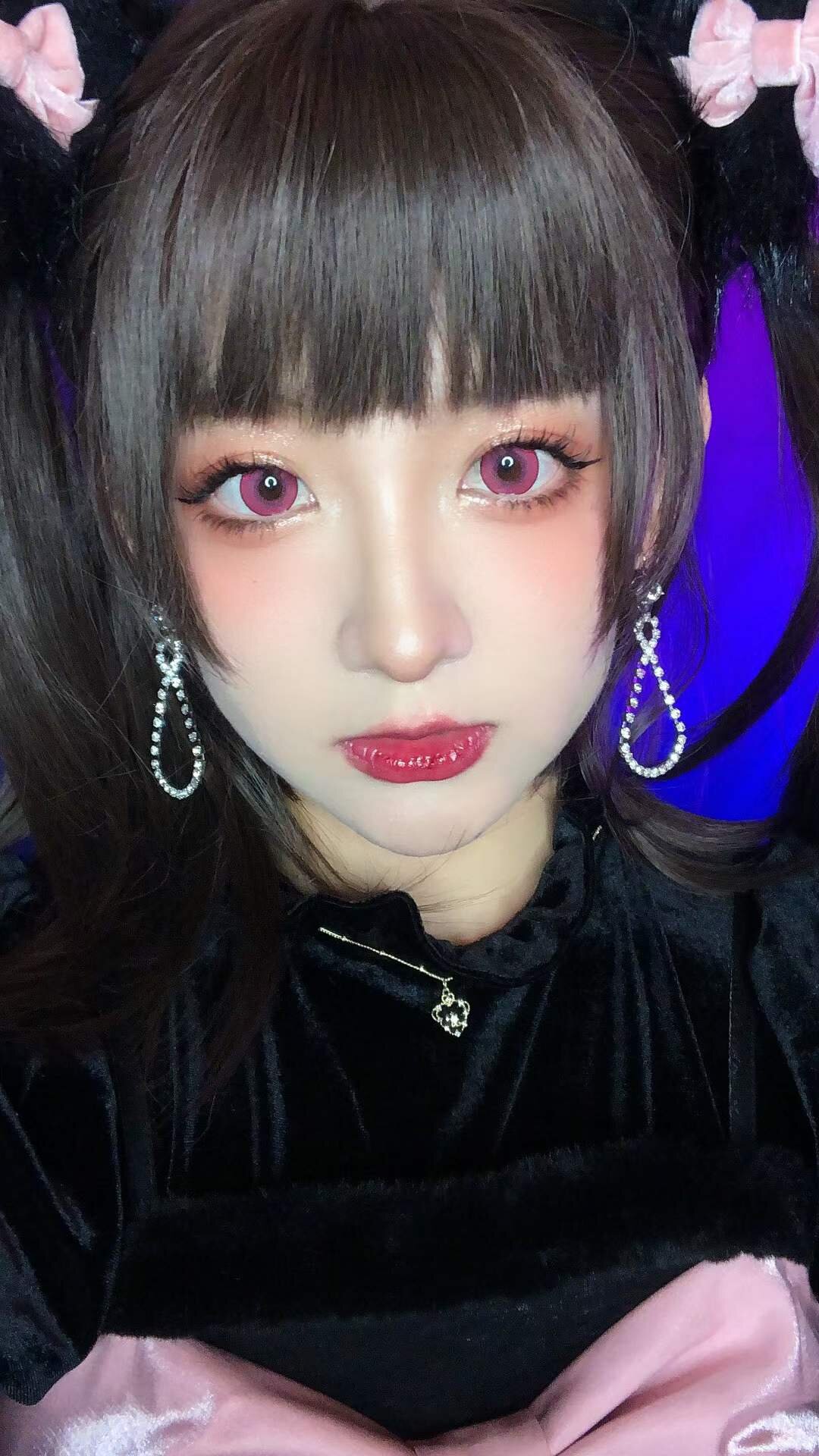 kazzue intense pop rose colored contact lens