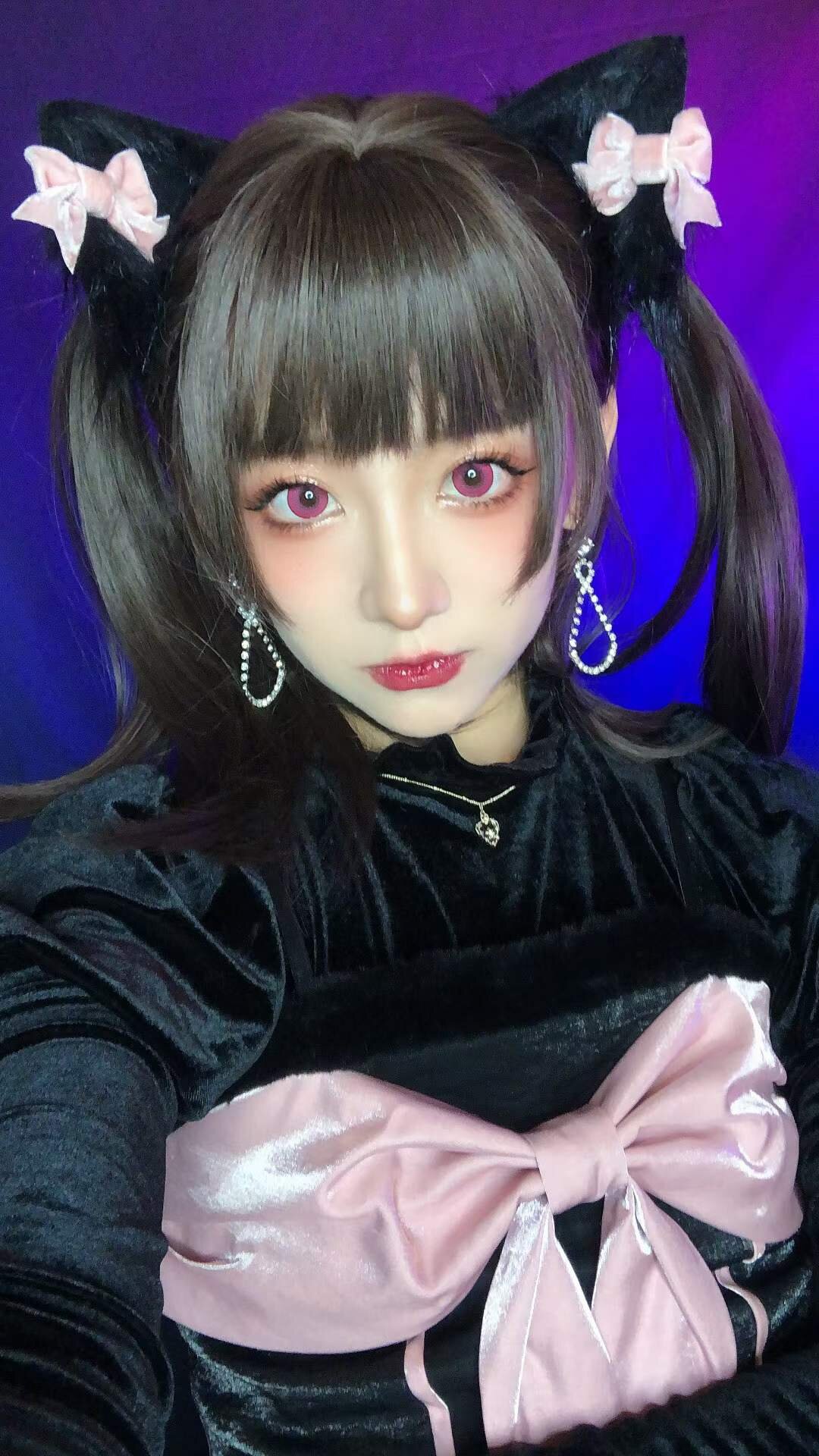 kazzue intense pop rose colored contact lens