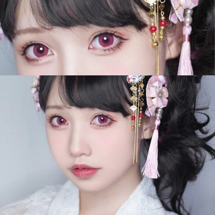 kazzue intense pop rose colored contact lens
