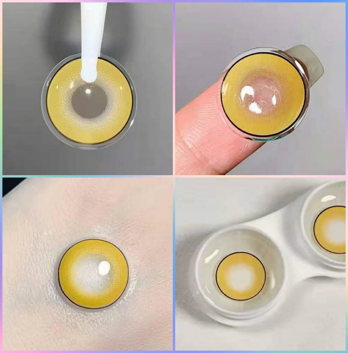 kazzue intense pop yellow colored contact lens