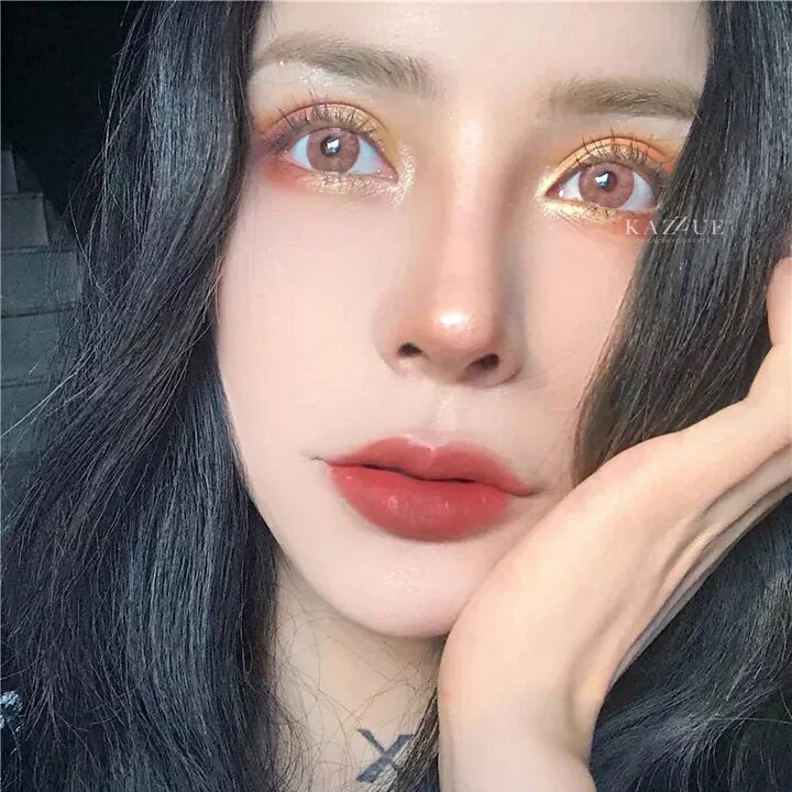 kazzue jewel crystal pink colored contact lens