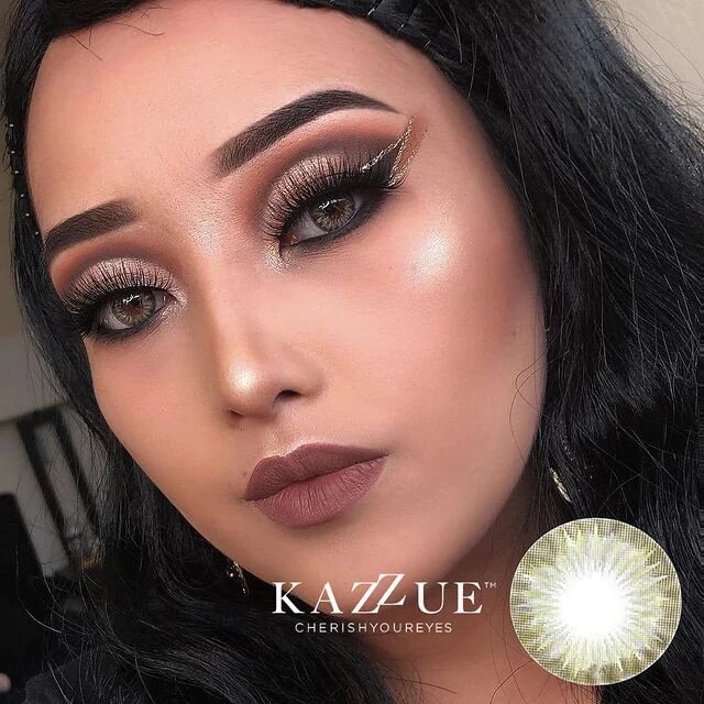 kazzue melody ash green colored contact lens 1