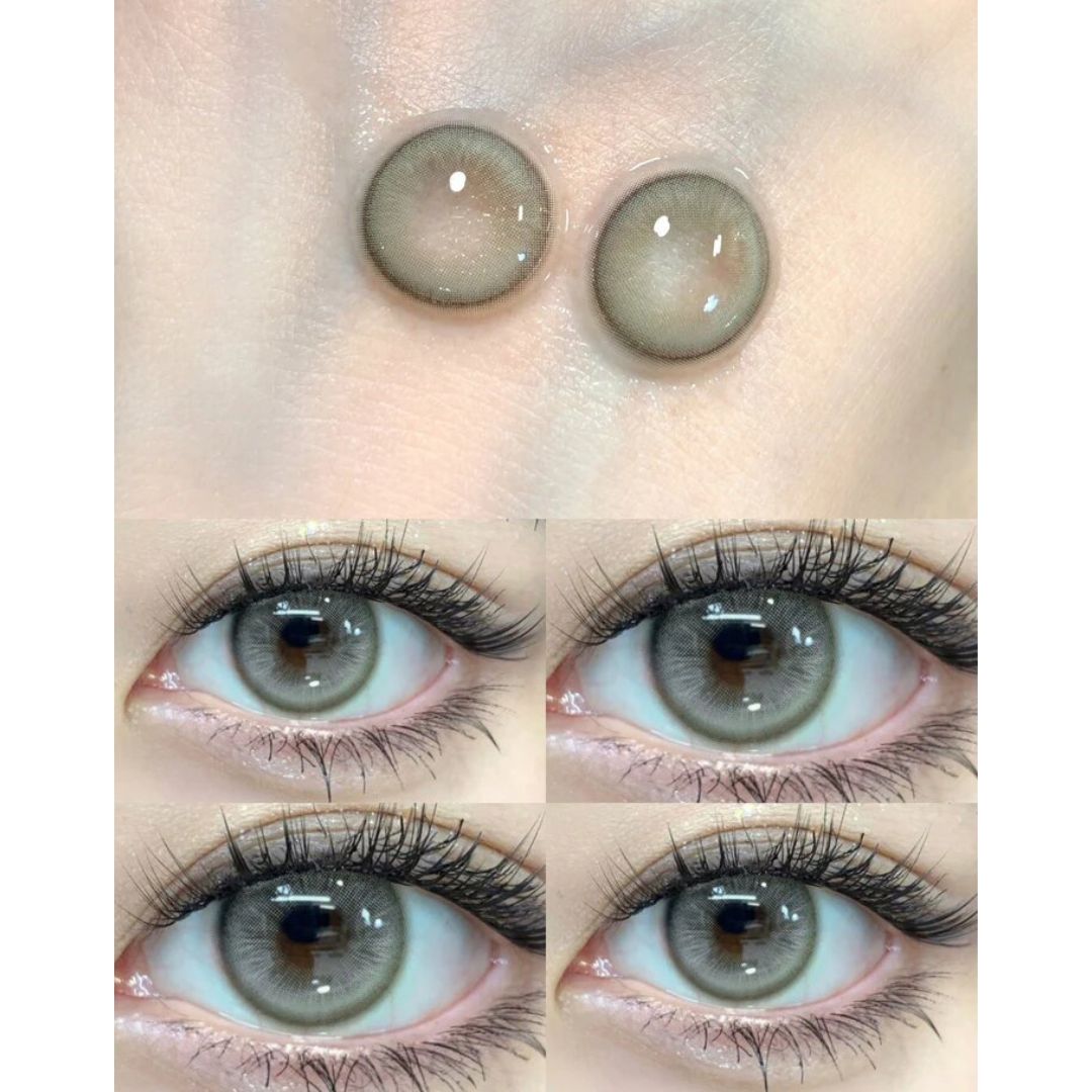 kazzue moonveil timeless gray colored contact lens closeup