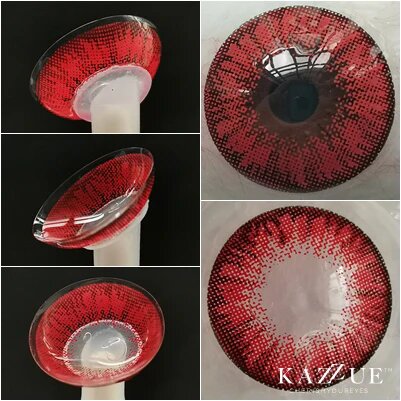 kazzue poppy red colored contact lens