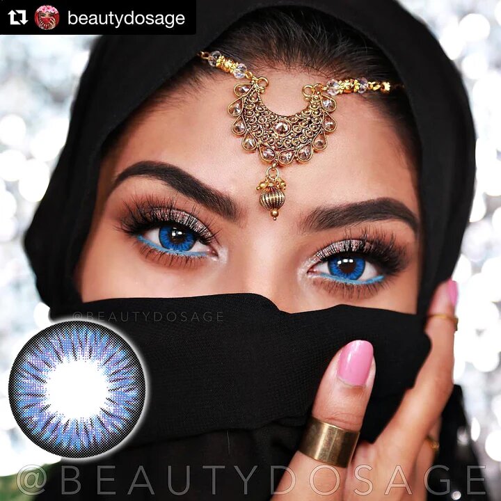 kazzue premier blue colored contact lens