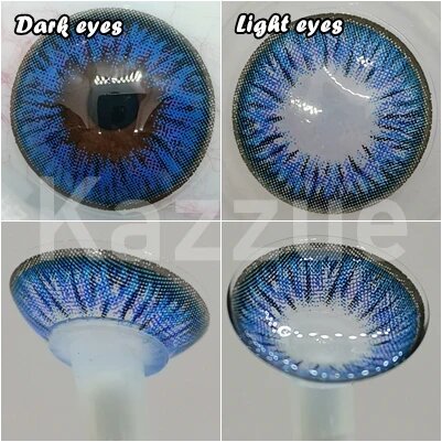 kazzue premier blue colored contact lens