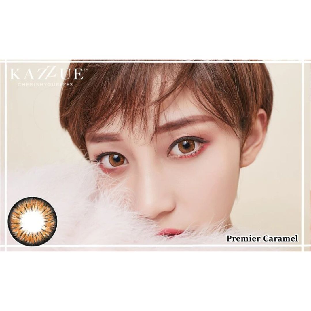 kazzue premier caramel colored contact lens